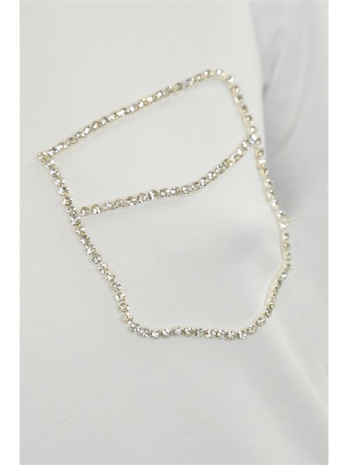 T-shirt taschine strass Bianco NO SECRETS | 251NS157COCCO